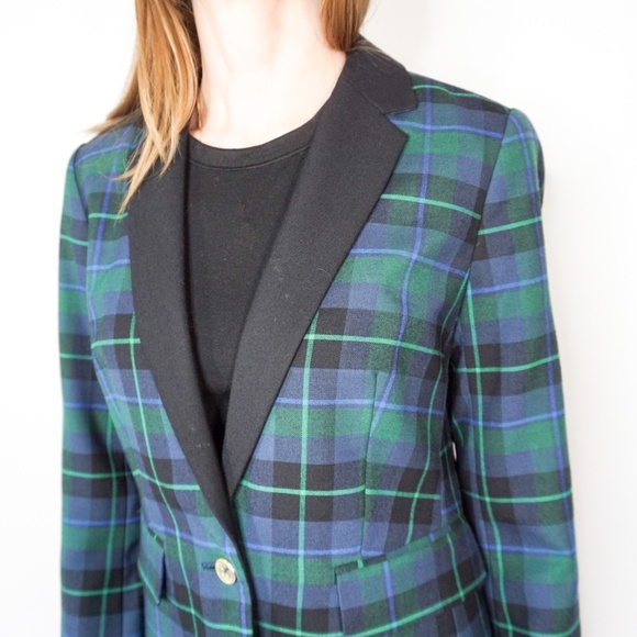 TOMMY HILFIGER Wool Blend Tartan Plaid Blazer - Picture 7 of 8